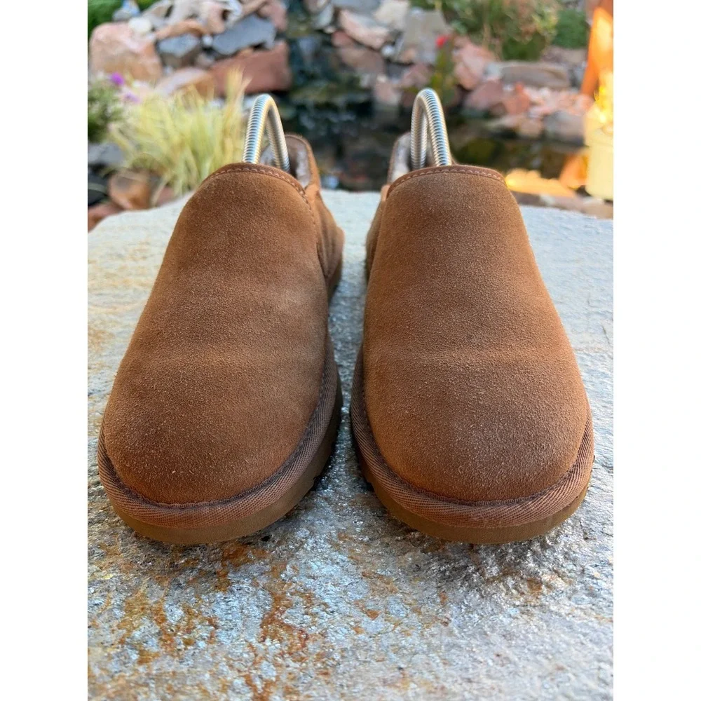 UGG Australia 3010 Chestnut Suede Sheepskin Slip On Slippers Mens 7 Women 9
